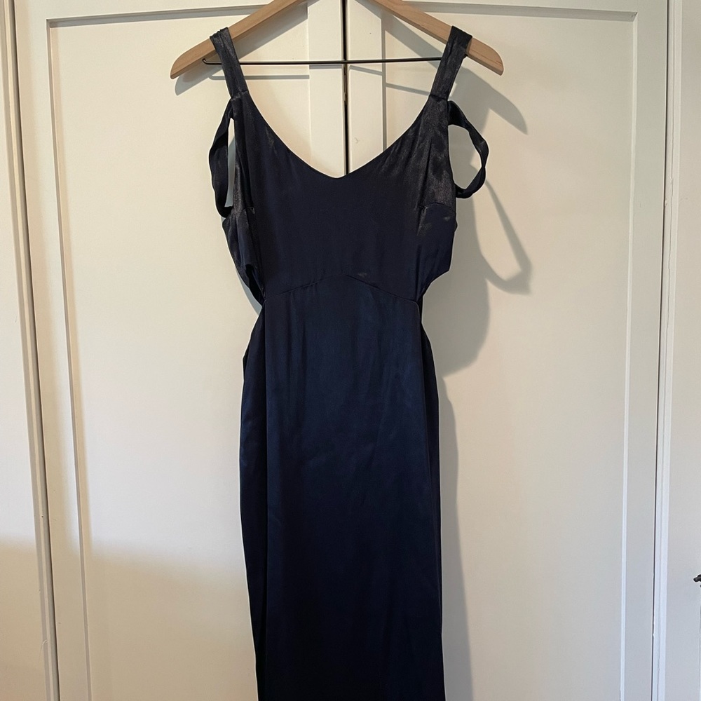NWT Topshop Navy Satin Dress
